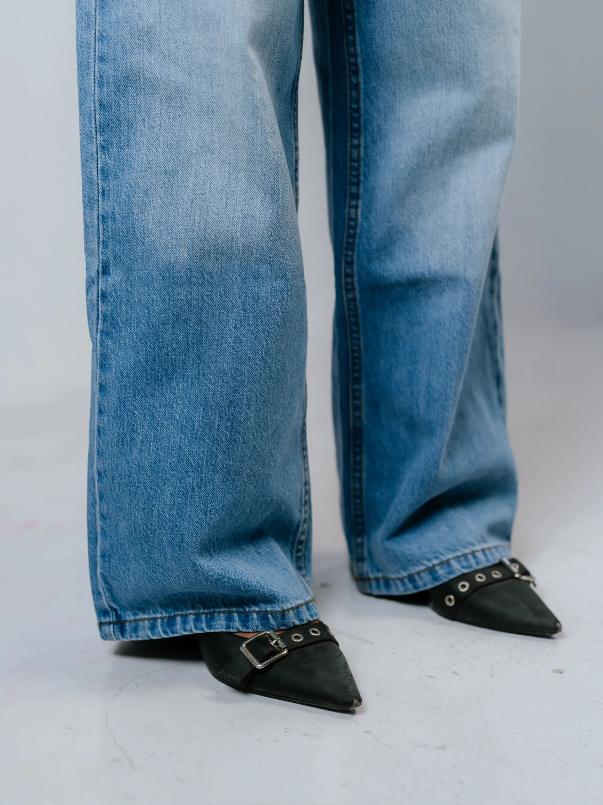 FOGGY BLUE WIDE-LEG JEANS - Image 6