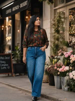 PLUS SIZE RELAXED FIT WIDE-LEG JEANS